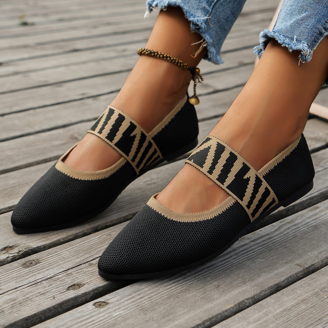 Dame Ballerinas med elastisk rem og åndbar struktur Stilla