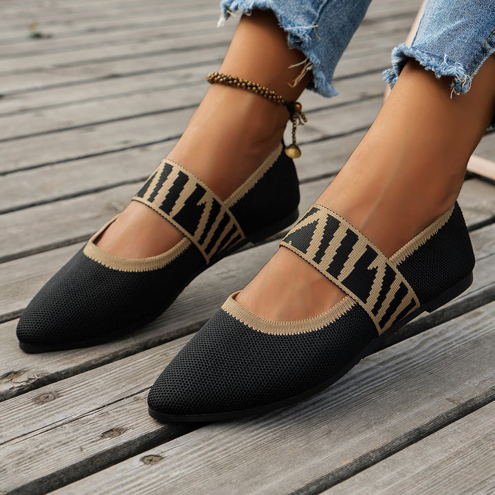 Dame Ballerinas med elastisk rem og åndbar struktur Stilla