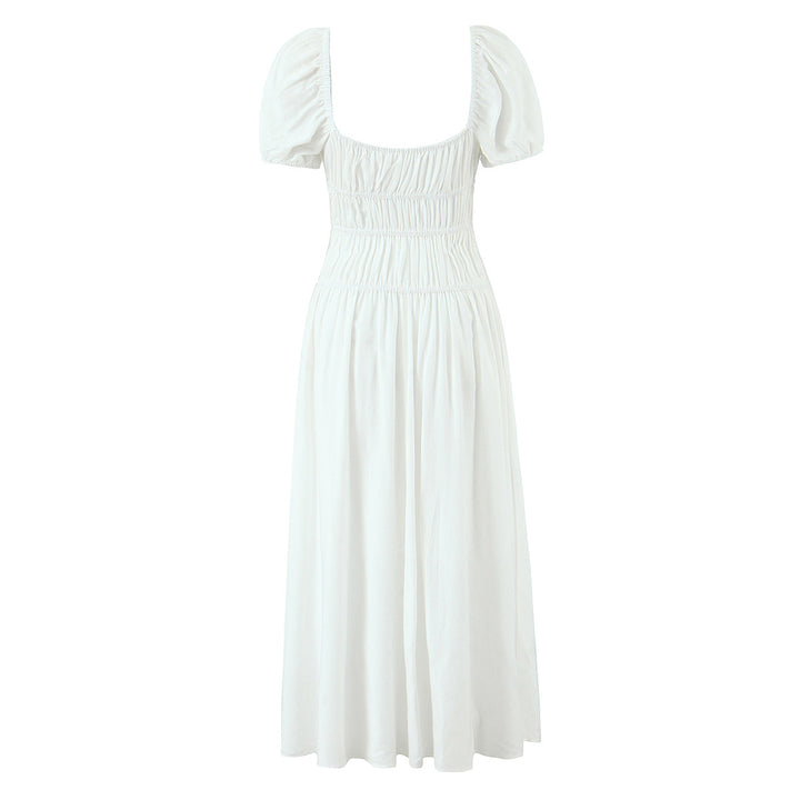 Femme Relaxed Fit Maxi Kjole med Smocking-Detail Stilla