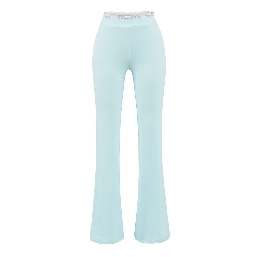 Dame Flared Leggings med elastisk linning og fint spidspynt Stilla