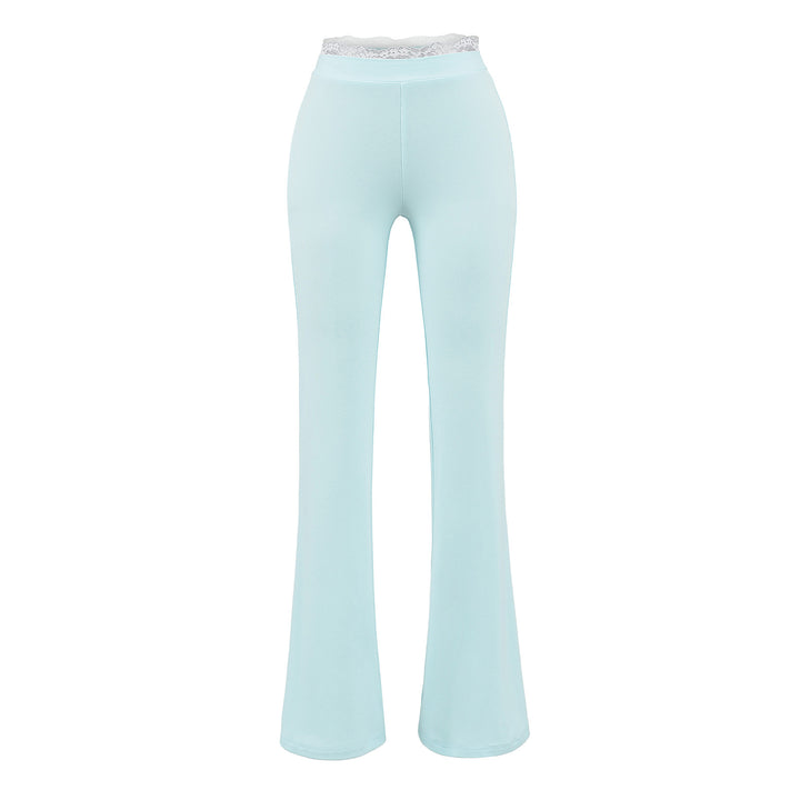 Dame Flared Leggings med elastisk linning og fint spidspynt Stilla