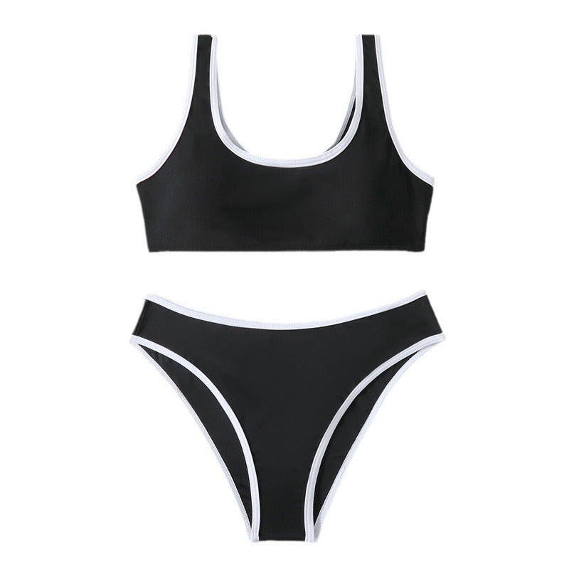Dame Bikini-sæt med sporty snit og kontrasterende accenter Skovae