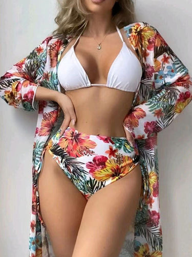 Dame Badebeklædning sæt med blomster kimono Stilla