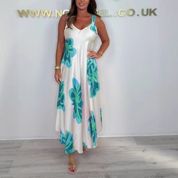 Dame Elegant Floral Maxi Kjole Stilla