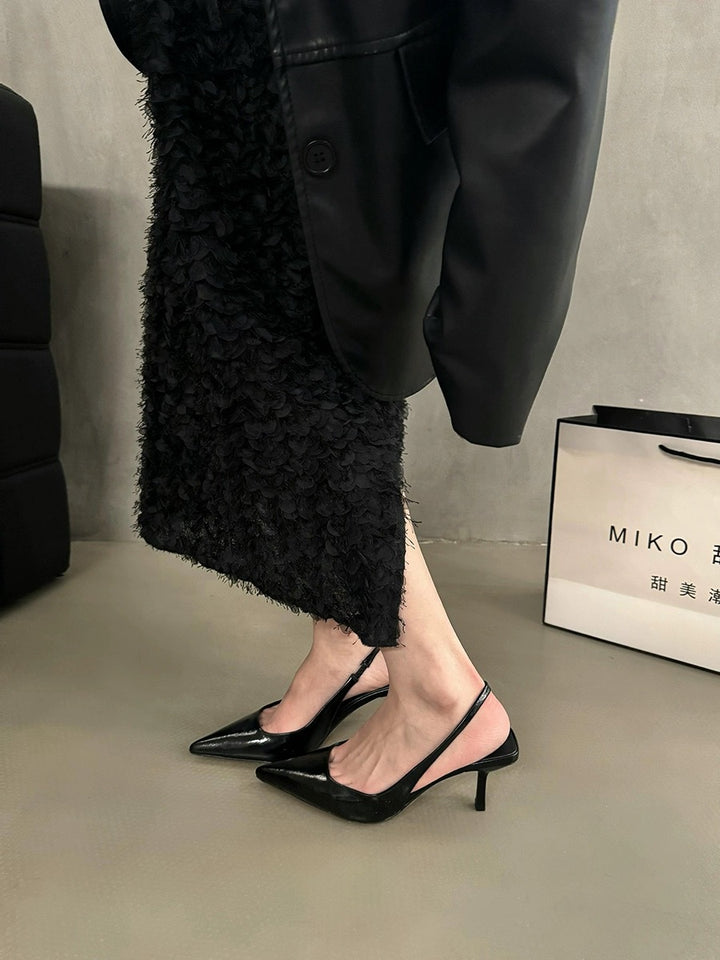 Dame elegante Slingback-hæle med feminin spids tåform Stilla