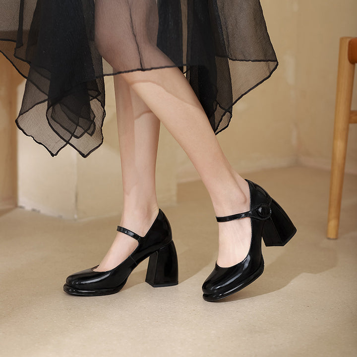 Femme Blokhælet Mary Jane Pumps Stilla