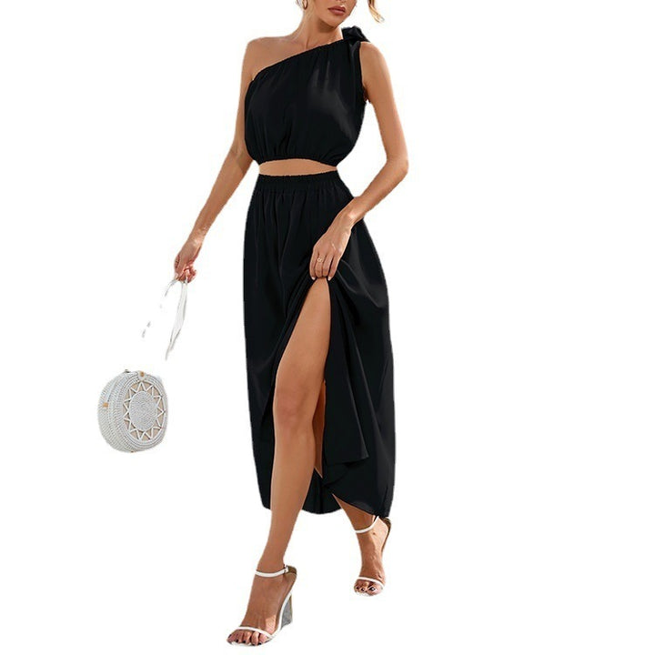 Dame asymmetrisk Cut-Out Maxikjole Stilla