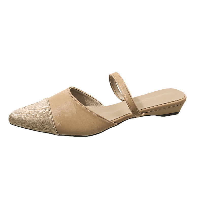 Dame Chic Spidse Slingback Balletsko med justerbar rem Stilla
