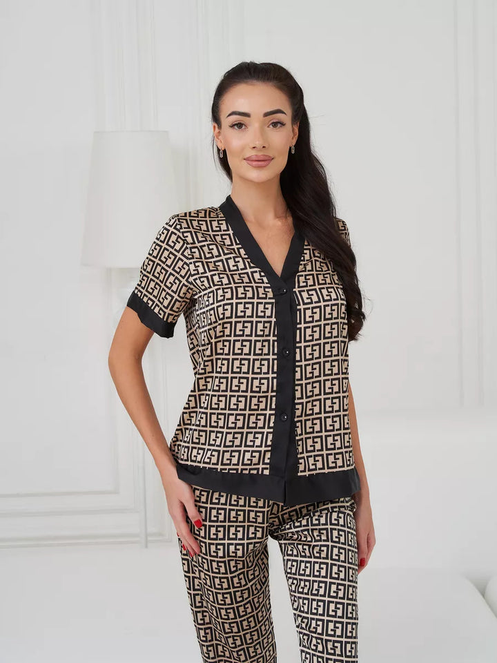 Dame Designer Pyjamasæt med kreativt mønster Stilla