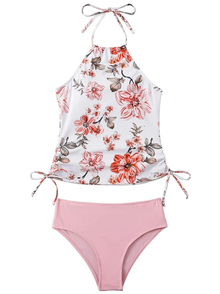 Dame badeoberdel med justerbare sidelisser og blomsterdesign Stilla