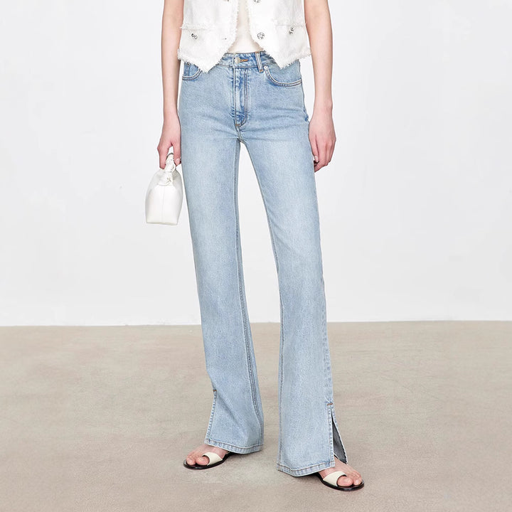 Kvinder bootcut jeans i vintage stil med høj talje Stilla
