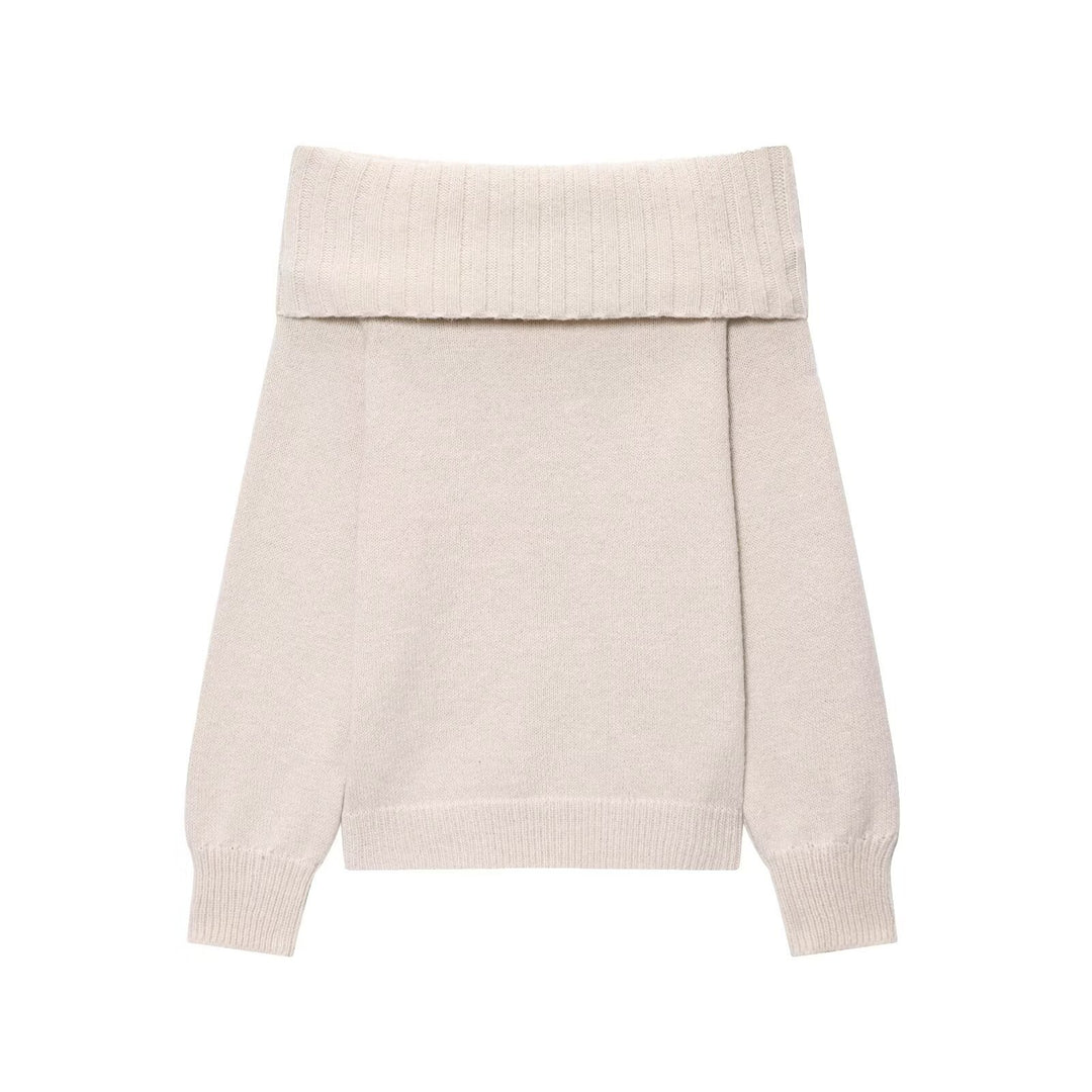 Dame Elegant Strikpullover med overskårne skuldre Stilla