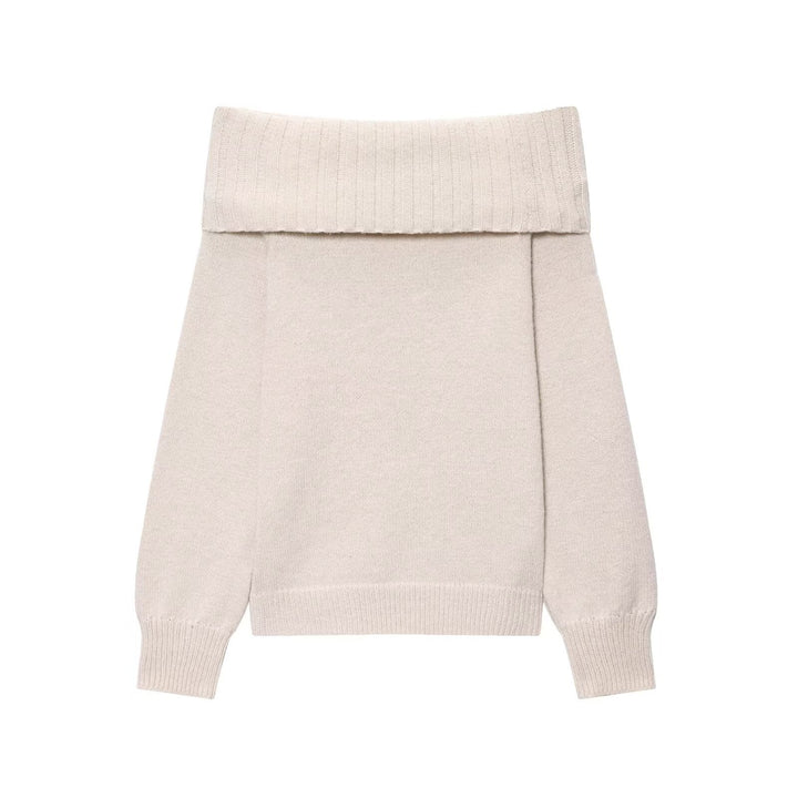 Dame Elegant Strikpullover med overskårne skuldre Stilla
