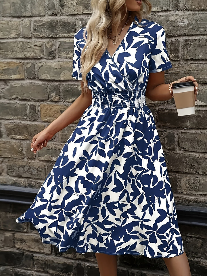 Dame midikjole med blomsterdesign Stilla