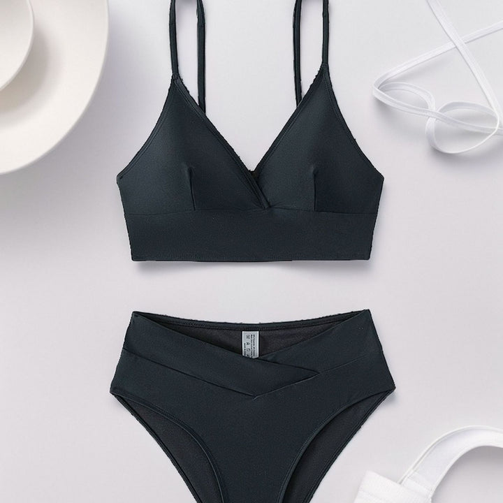 Damer Stilfuld Crop-Top med høj talje og omslagdesign Stilla
