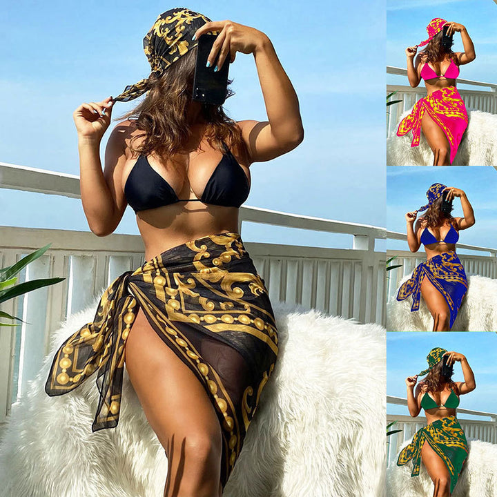 Dame Triangel-Bikini med elegant Kaftan Skovae