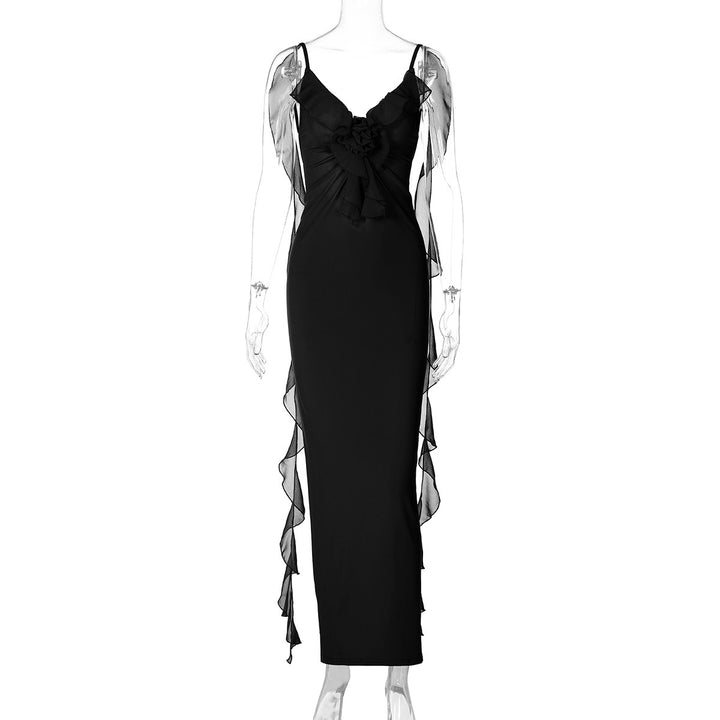 Dame Etuikjole med transparente volangdetaljer Stilla