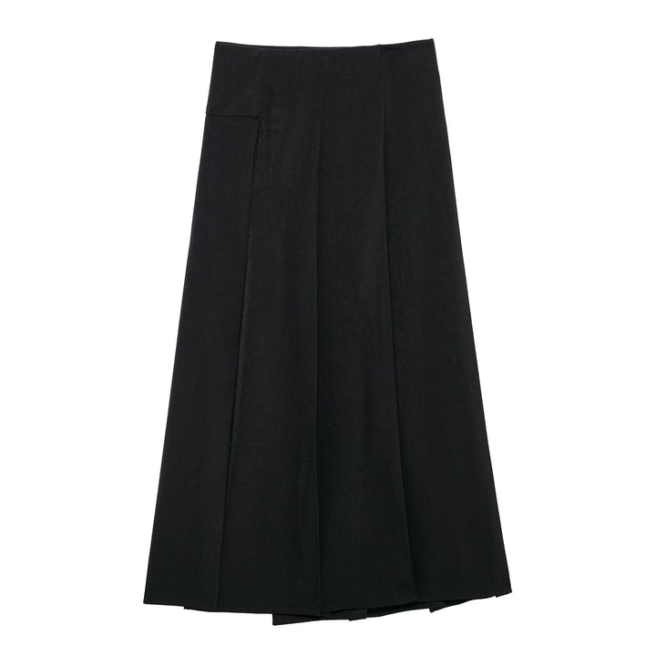 Femme Plisseret A-linje Midi-nederdel Stilla