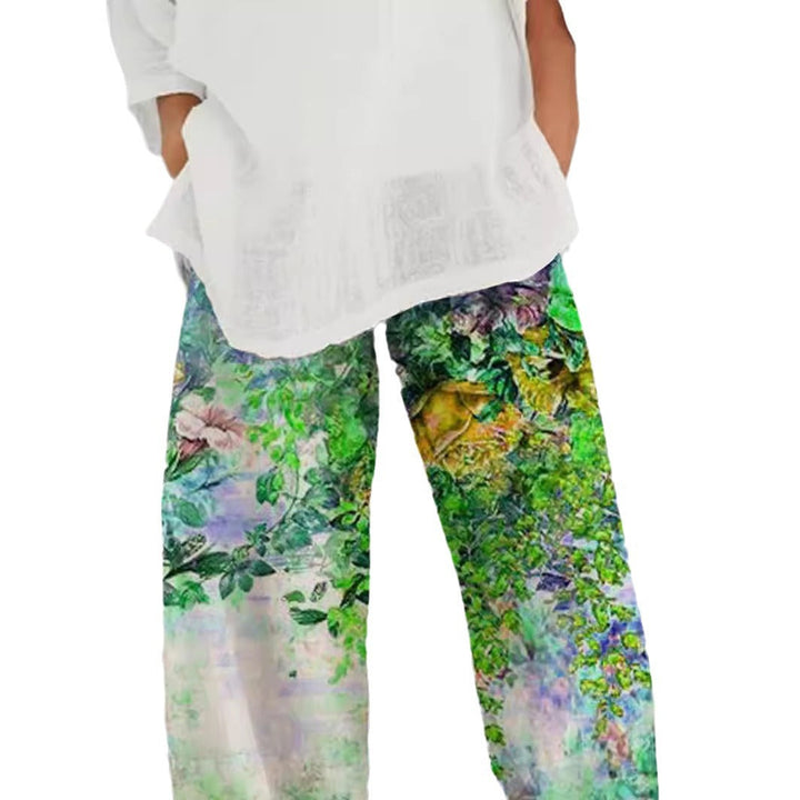 Stilla | Trendy Print Split Ni-Punkt Bukser