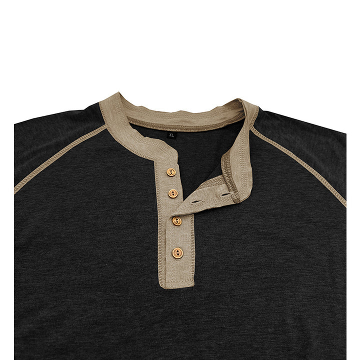 Herrer Langærmet Henley T-shirt med stilfulde knapdetaljer og åndbart materiale Stilla