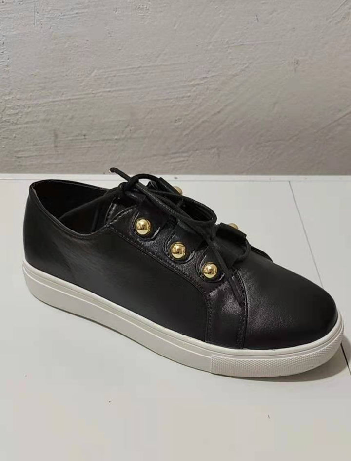Dame Platform Sneakers med elegante metalknapper og skridsikker sål Stilla