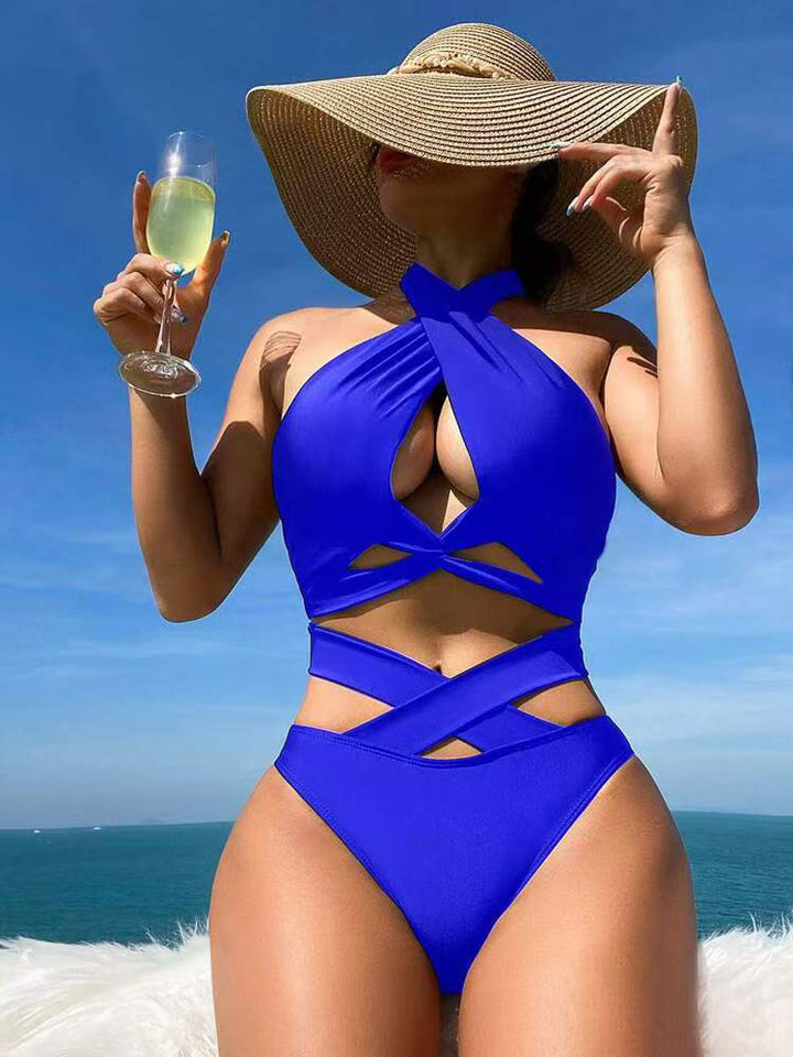 Dame Cross-Back Høj Talje Bikini Sæt Stilla