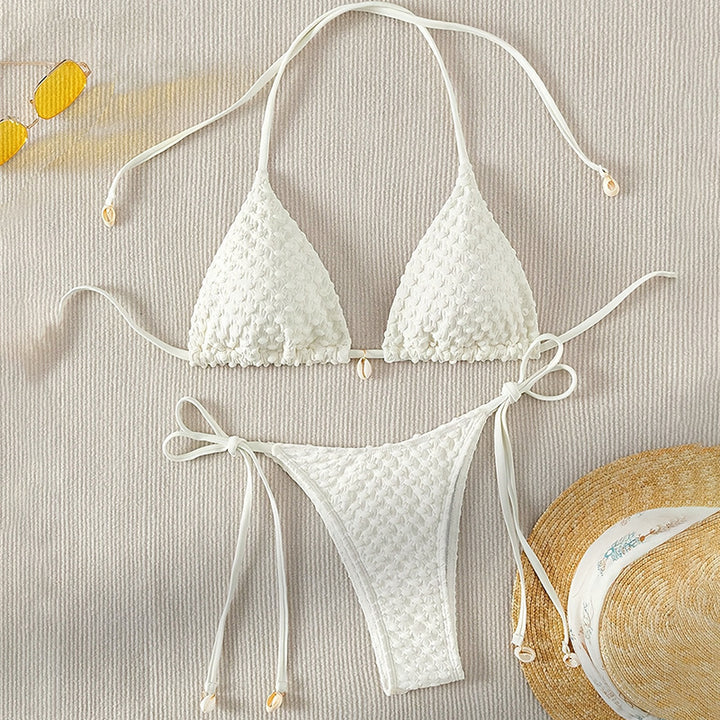 Dame Bikiniset med charmerende strukturdesign Skovae