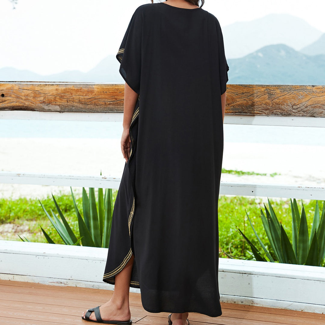 Dame Kaftan med kunstnerisk broderi og rummeligt snit Stilla