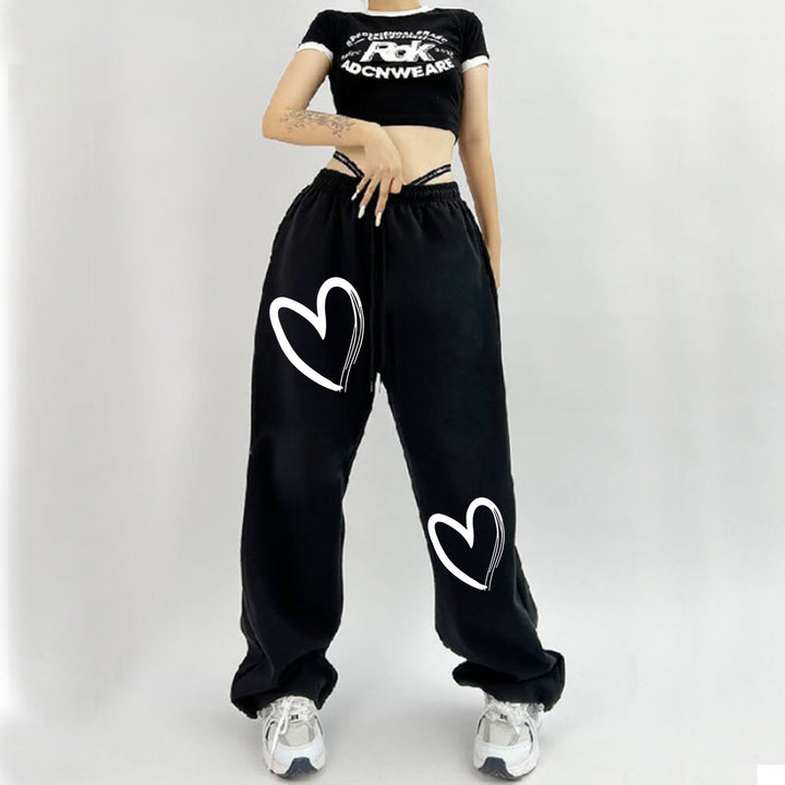 Kvindernes komfortable sweatpants med sødt print Stilla