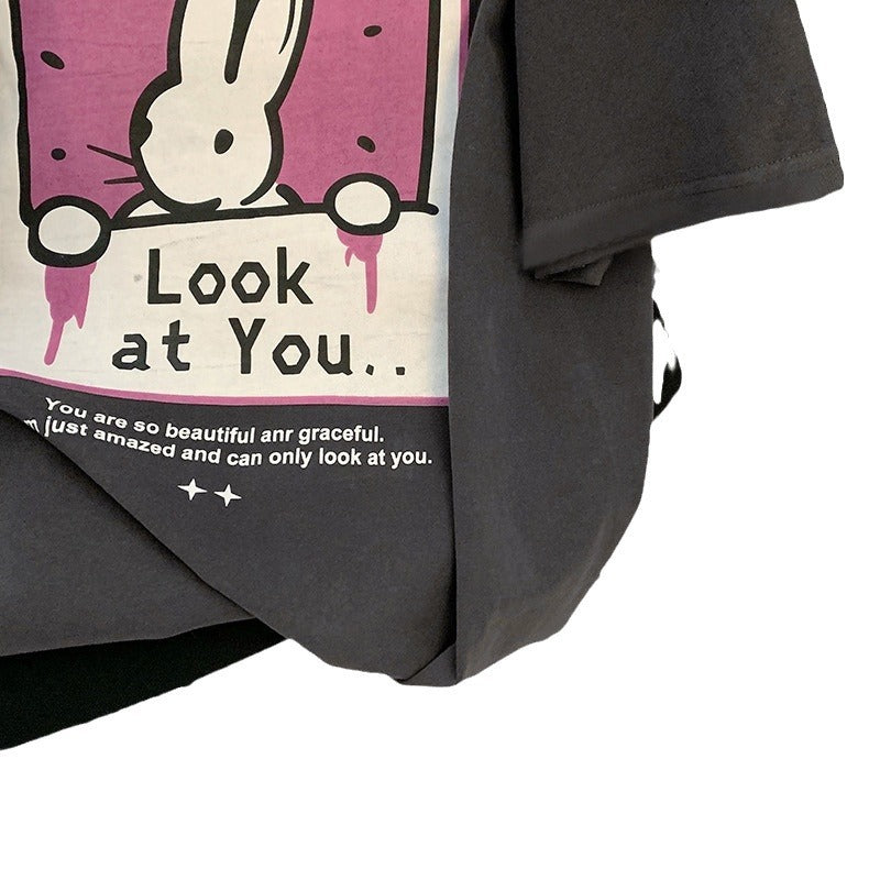 Dame T-shirt med legende kænguru motiv og kunstnerisk tryk Stilla