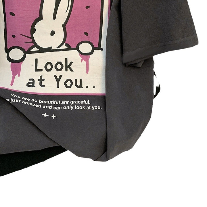 Dame T-shirt med legende kænguru motiv og kunstnerisk tryk Stilla