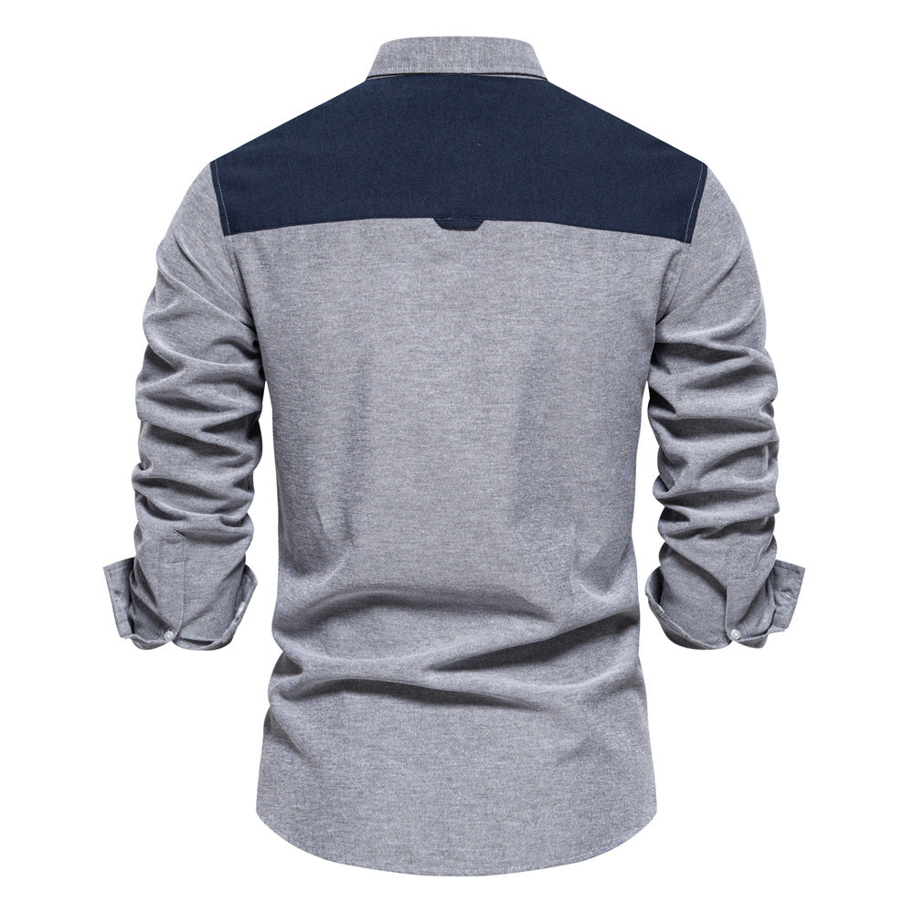 Herre Button-Down Skjorte med moderne skulderdesign og praktisk brystlomme Stilla