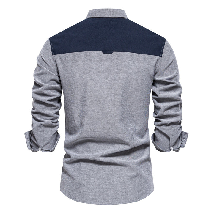 Herre Button-Down Skjorte med moderne skulderdesign og praktisk brystlomme Stilla