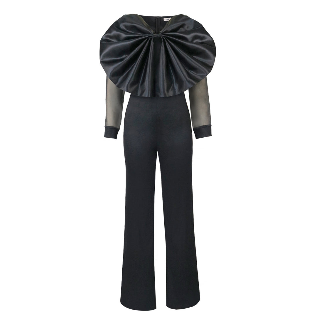 Damer Elegant Jumpsuit med voluminøst satin kjole Skovae