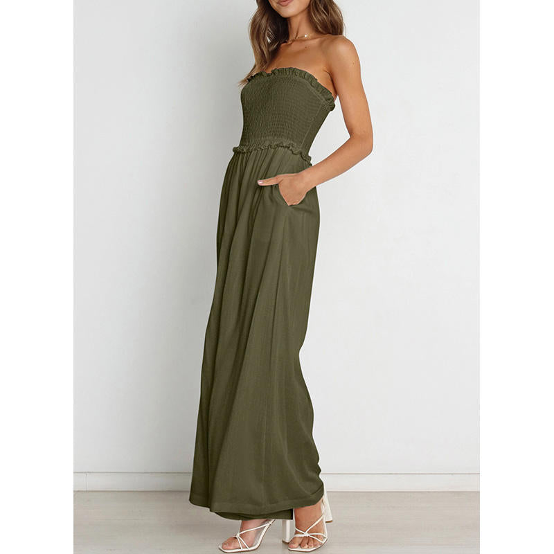 Dame strapless bredbenet jumpsuit Stilla