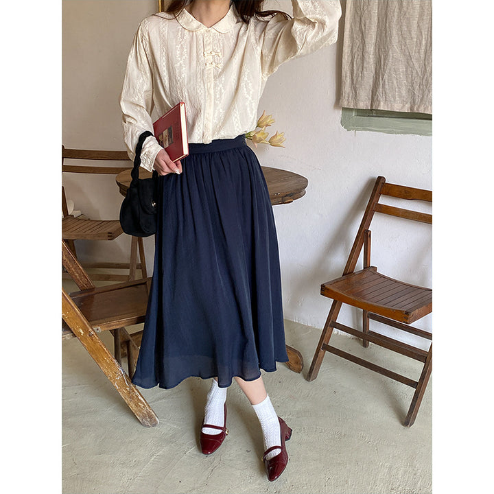Dames Airy Midi Kjole med Elegant Wrap Look Stilla