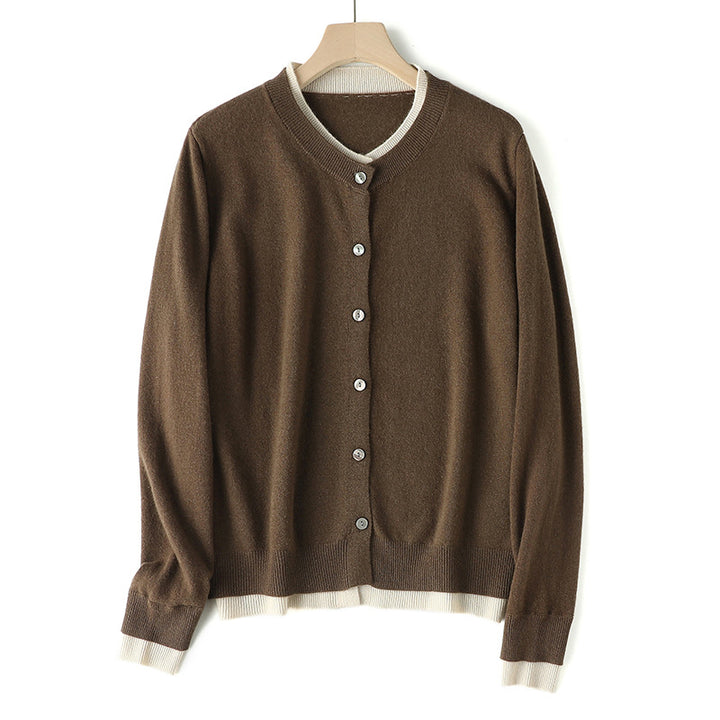 Femme Klassisk Cardigan Pullover Stilla