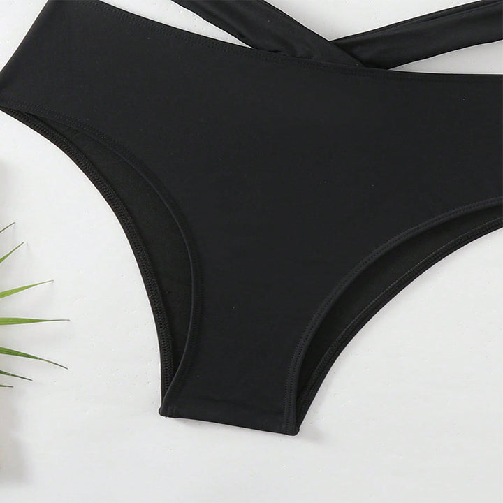 Dame bikini-sæt med flot knude-top og høj talje Stilla
