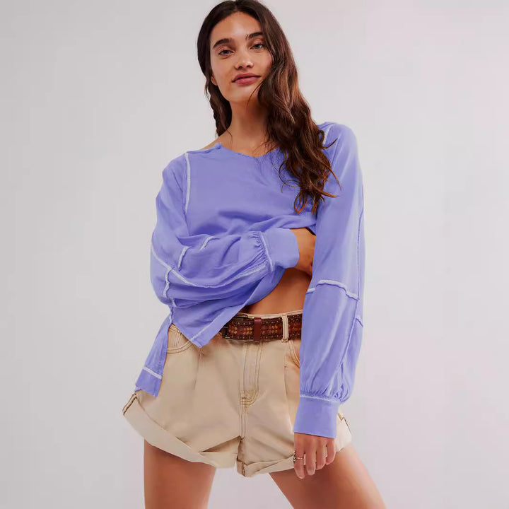 Damer afslappet oversized sweatshirt med rund hals og bløde ærmer Stilla