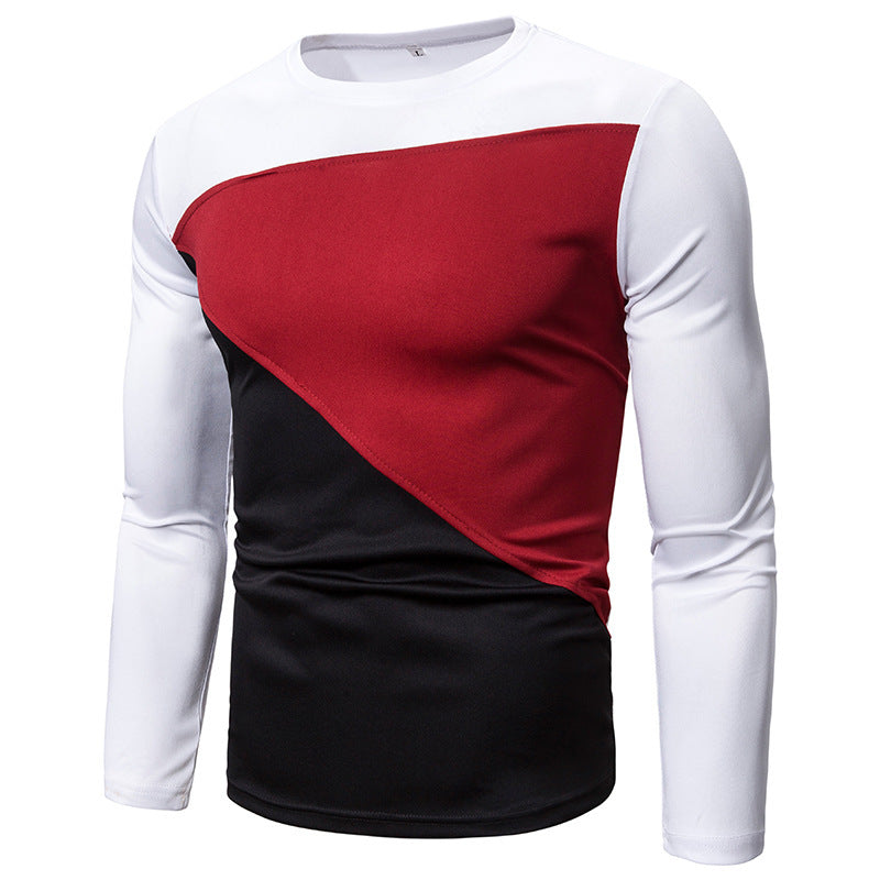 Herrer Sportsligt Langærmet Shirt med innovativt Farveblokdesign Stilla