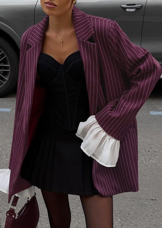 Stilla | Nålstribe Blazer med statement ærmer