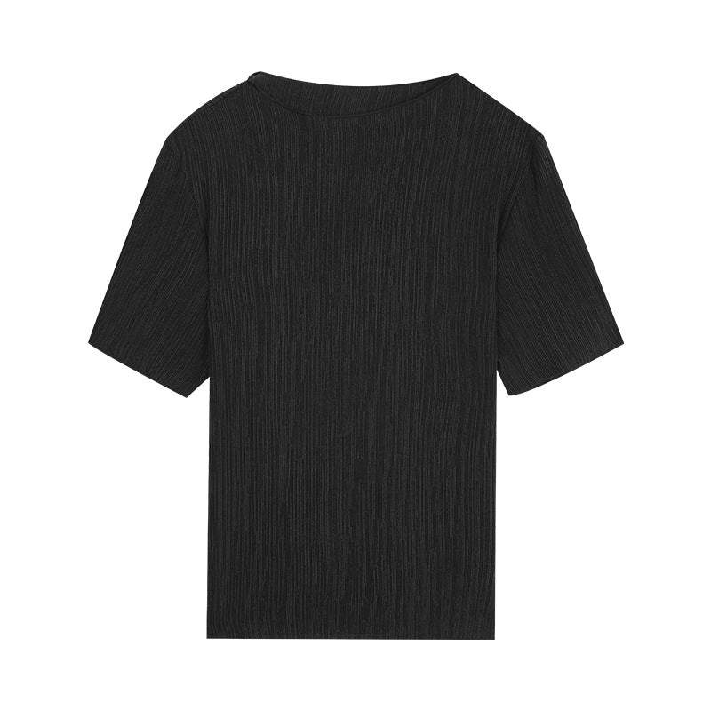 Dame afslappet Relaxed-Fit T-shirt i højkvalitets bomuldsblanding med rund halsudskæring og minimalistisk æstetik Stilla