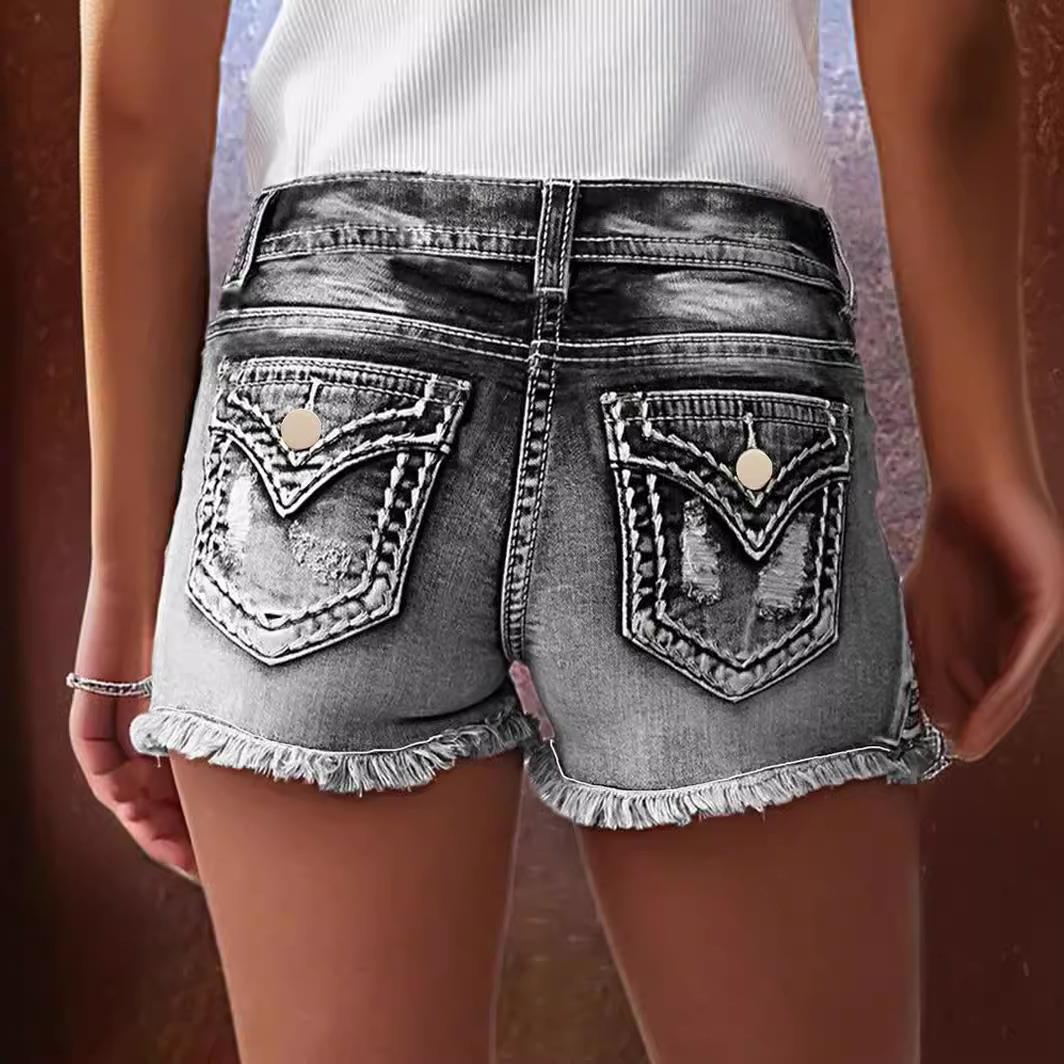 Dame Jeans-shorts i vintage-stil Stilla