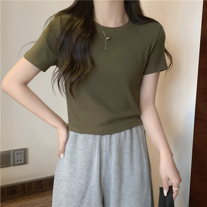 Femme Soft-Cotton Rundhals T-Shirt Stilla