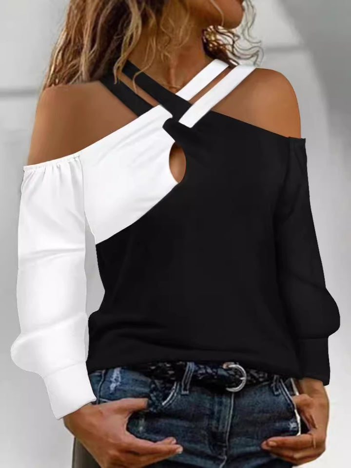 Dame trendy oversized T-shirt med asymmetrisk snit Stilla
