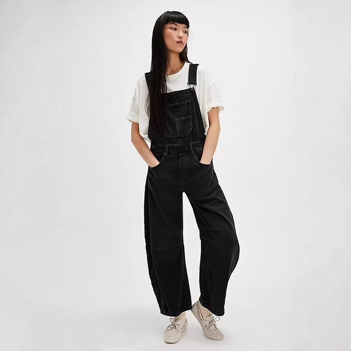 Dame afslappet denim overalls i moderne snit med justerbare stropper Skovae