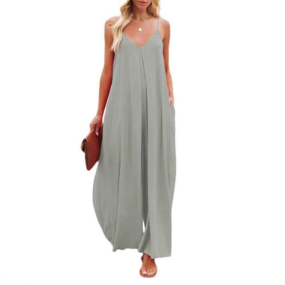 Dame Flydende Maxi-Overall med Justerbare Stropper Stilla