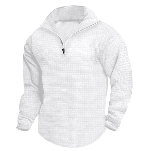Herrer fleece-pullover med struktureret design og innovativ lynlås Stilla