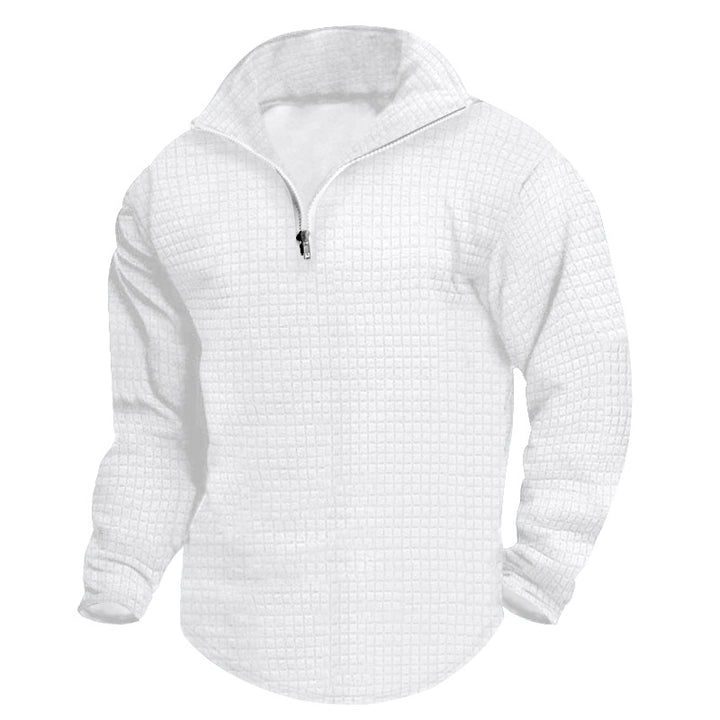 Herre fleece-trøje med ståkrave og struktureret design Stilla