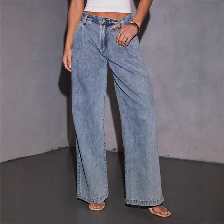 Dame Løst skårne jeans med høj talje og elegante detaljer Stilla